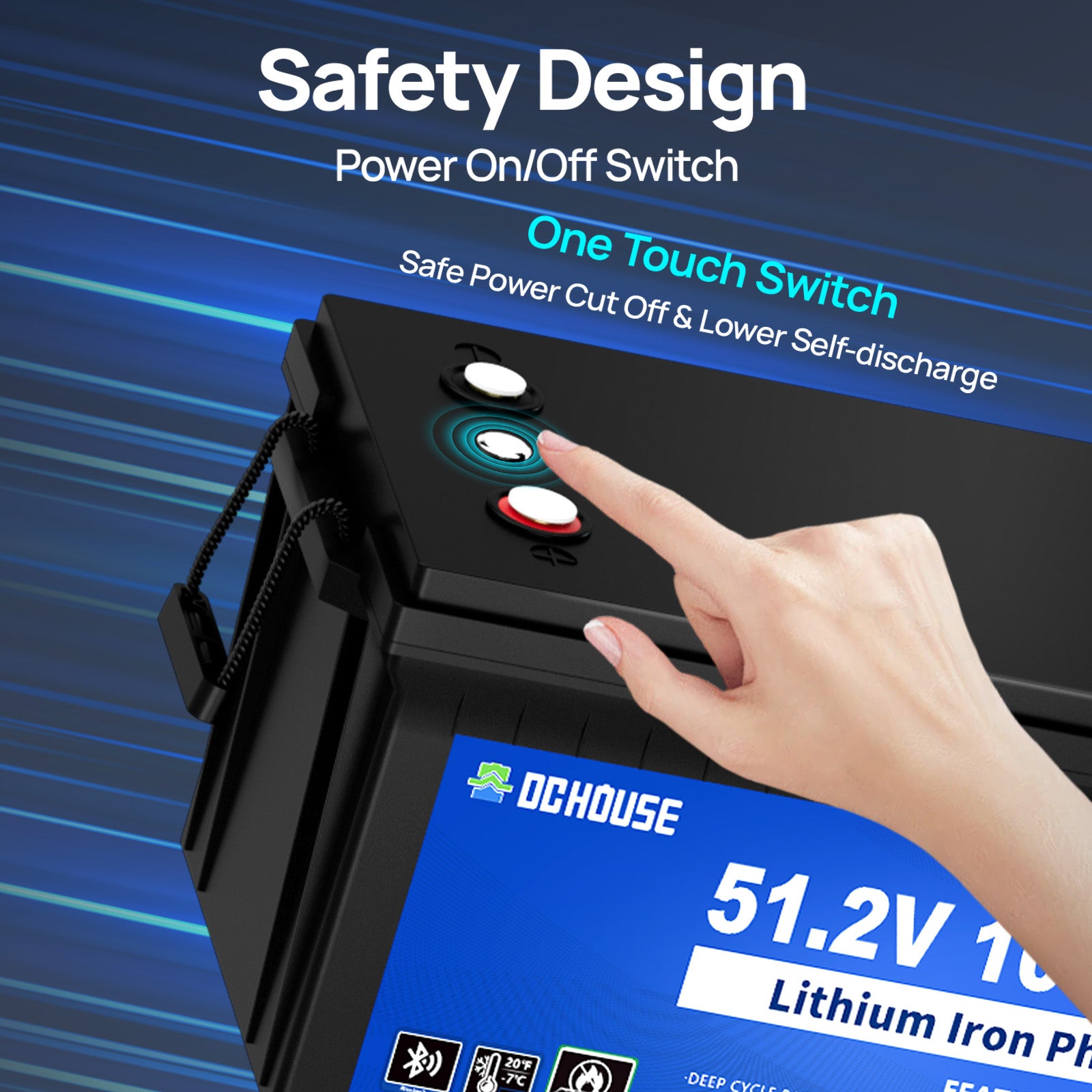48V 100Ah LiFePO4 Bluetooth, Low Temp Protection Deep Cycle Battery & Charger（ 3 Years Warranty）